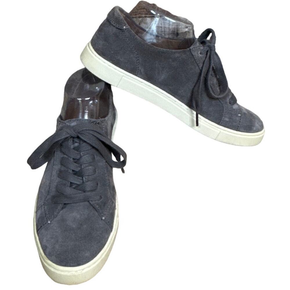 Frye Gemma Charcoal Gray Low Top Lace Up Suede Shoes SZ 8.5